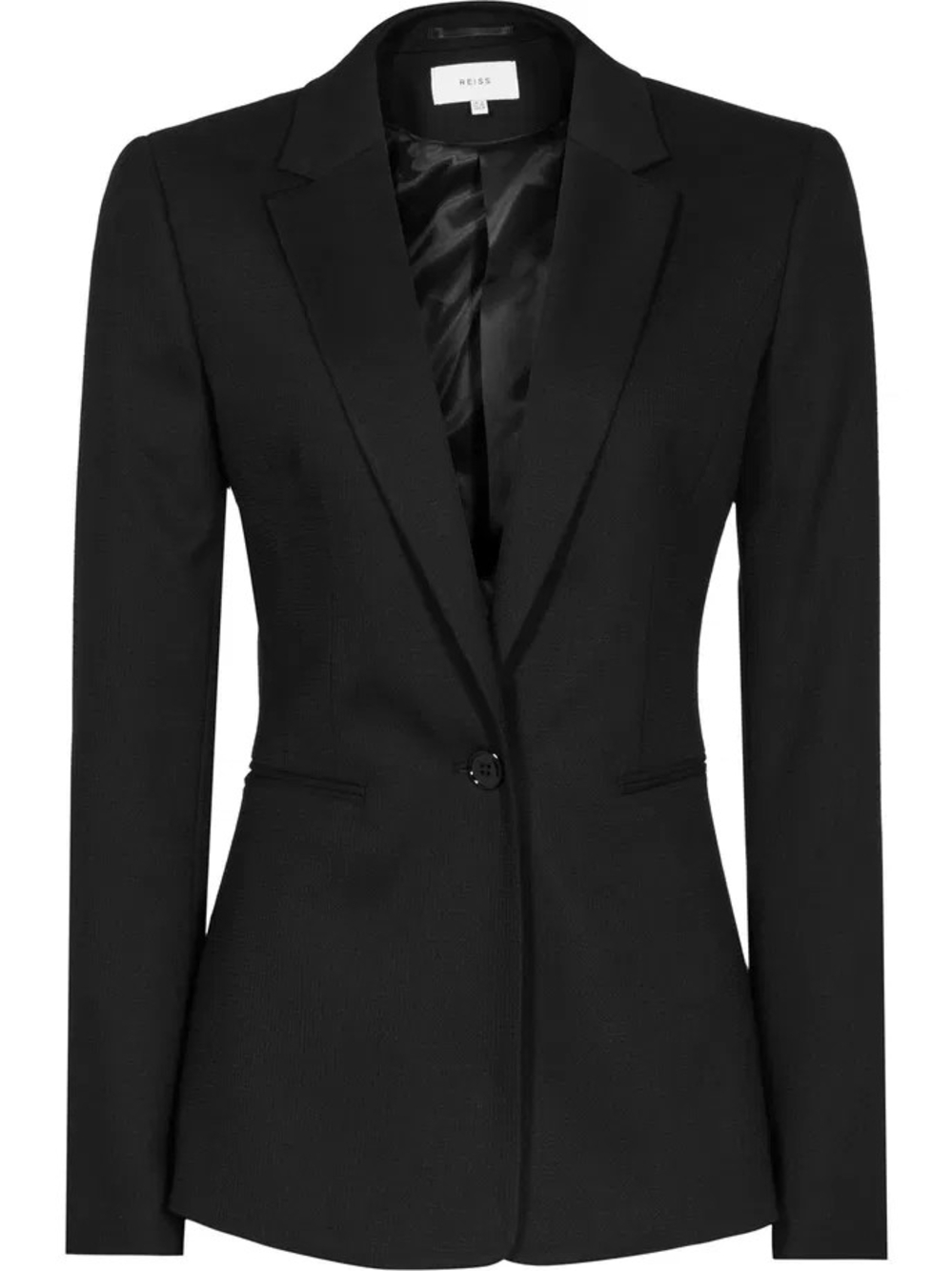 Reiss Black Tailored Single-Button Blazer Jacket